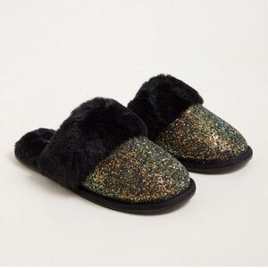 Torrid Black Glitter Women's Slippers